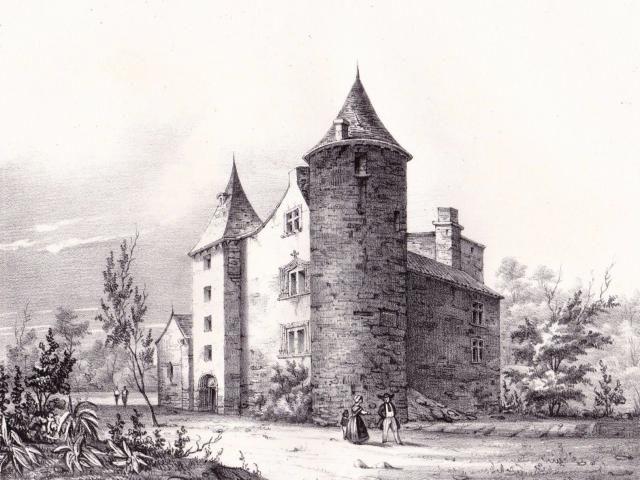 Lithographie du XIXe Siècle du Chateau Salignac